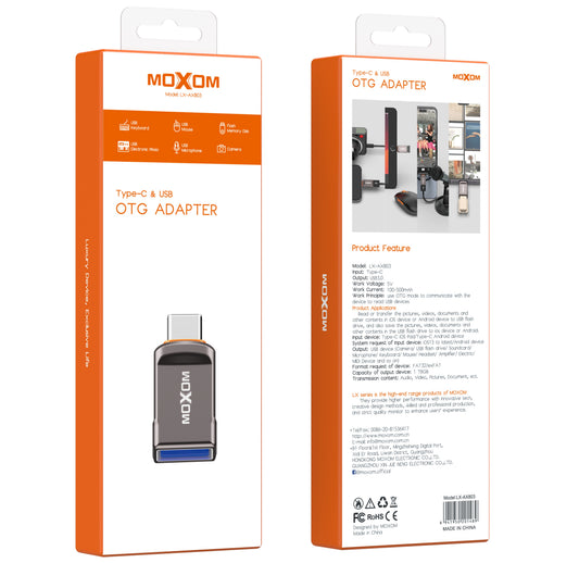 Moxom LX-AX803 Type-C to USB OTG Adapter – Silver