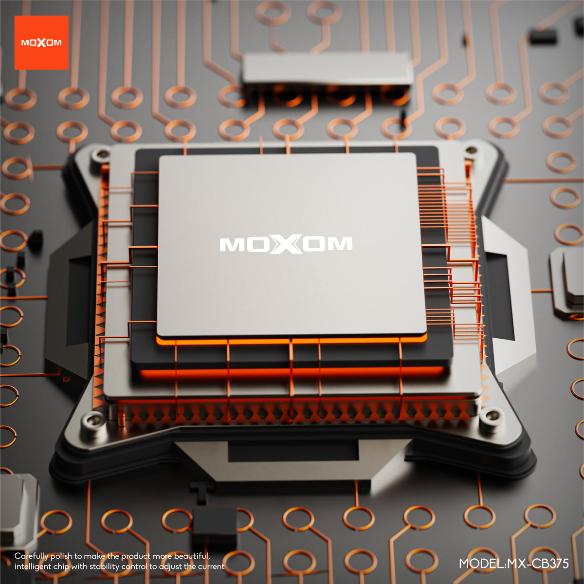 MOXOM MX-CB375 USB-A to Type-C Braided Cable β 66W Fast Charging, Smart Power-Off, Aluminium Shell, 1m