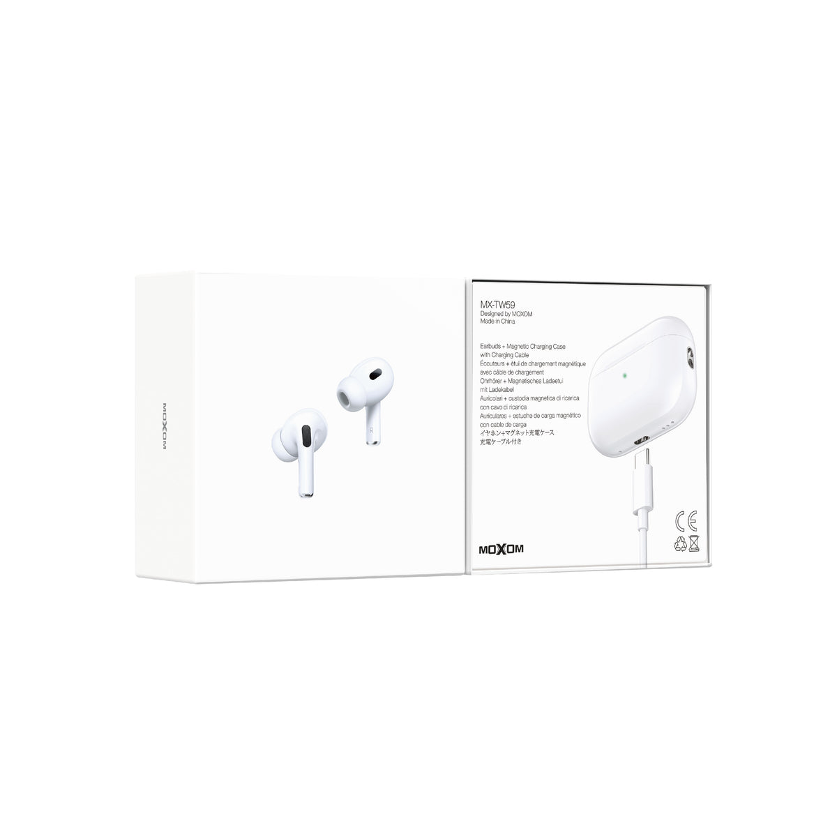 MOXOM MX-TW59 Spatial Audio True Wireless Earbuds – Bluetooth 5.3, 1H Fast Charge, Type-C