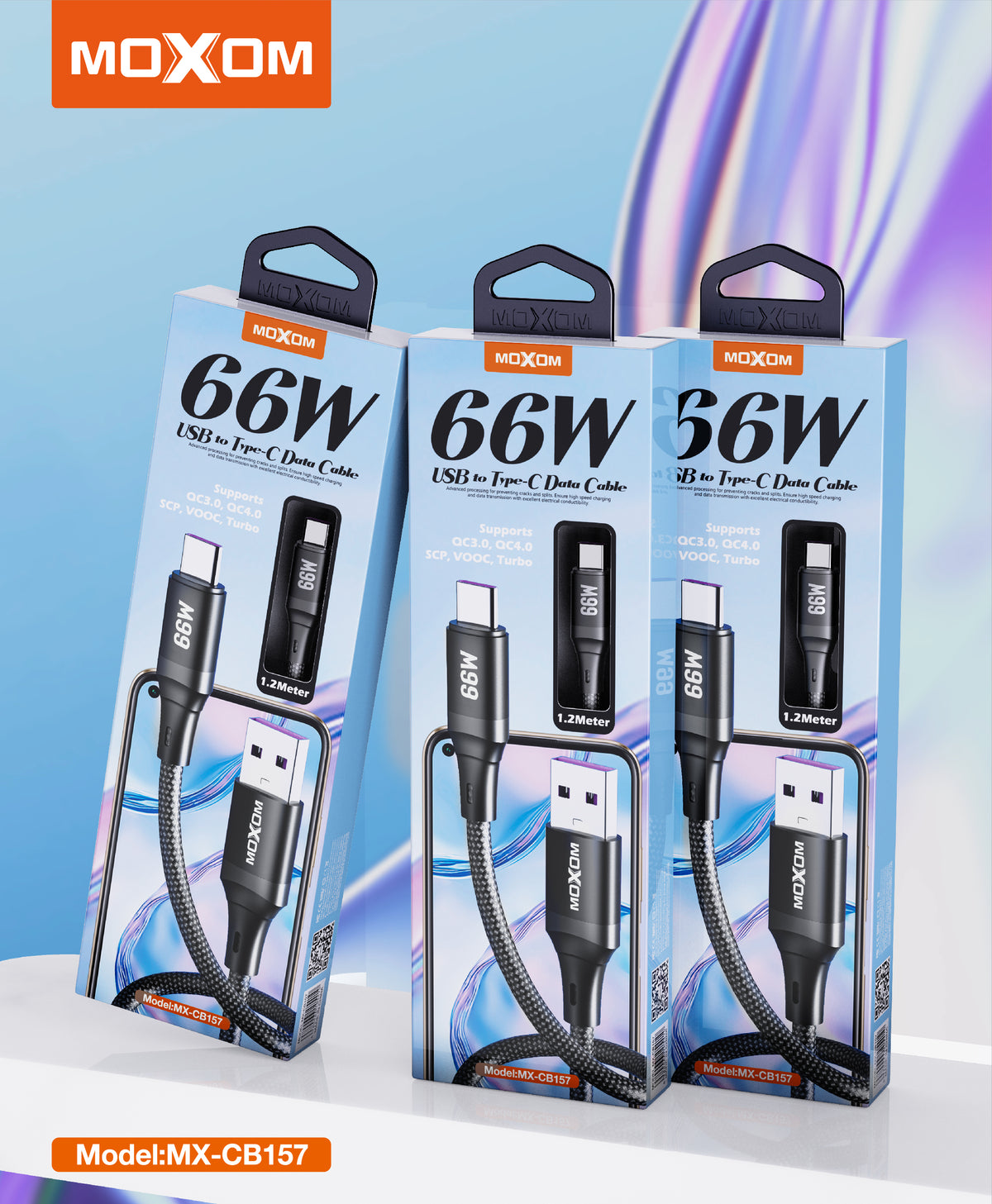 MOXOM MX-CB157 66W USB to Type-C Fast Charging Data Cable