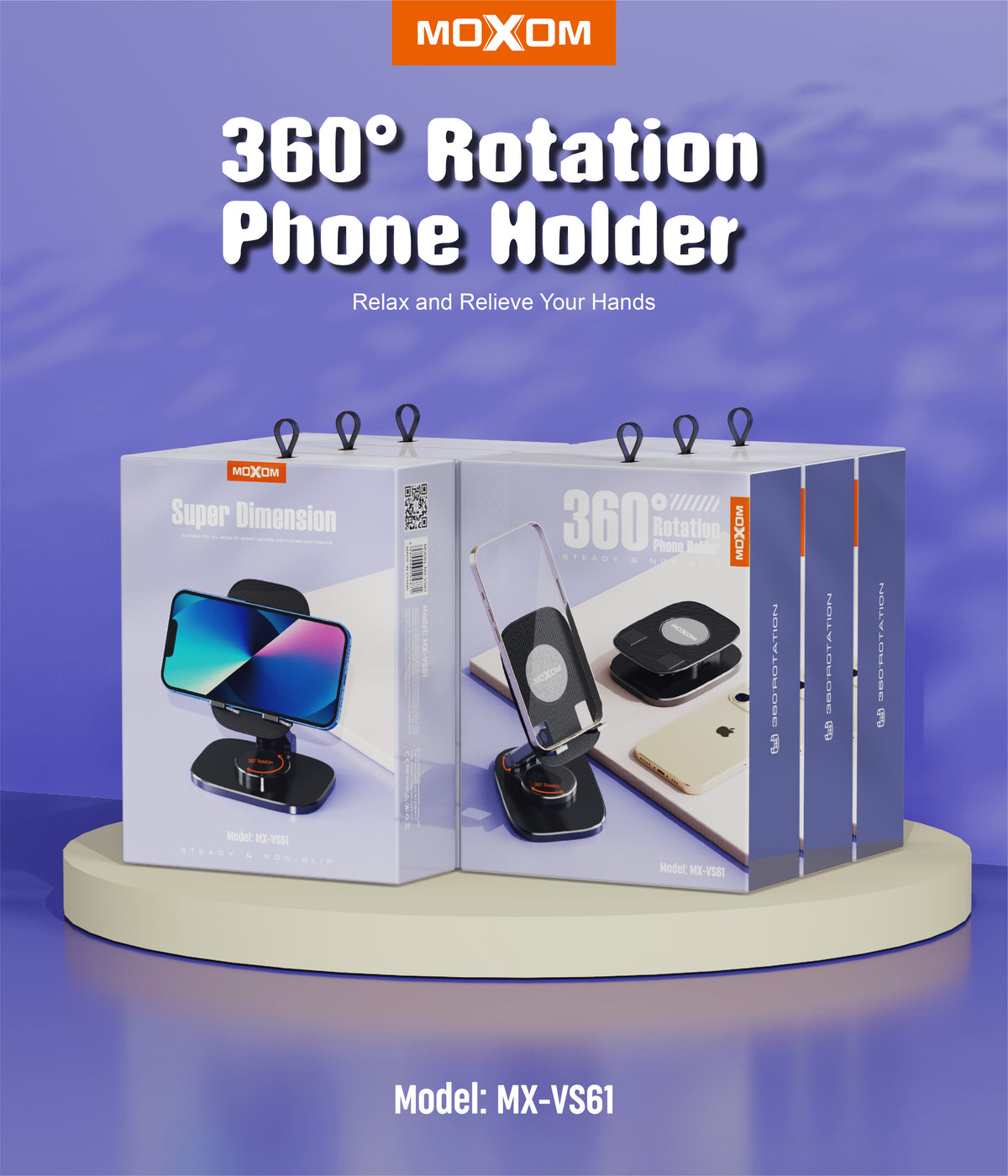 Moxom MX-VS61 360 Rotating Adjustable Phone Holder