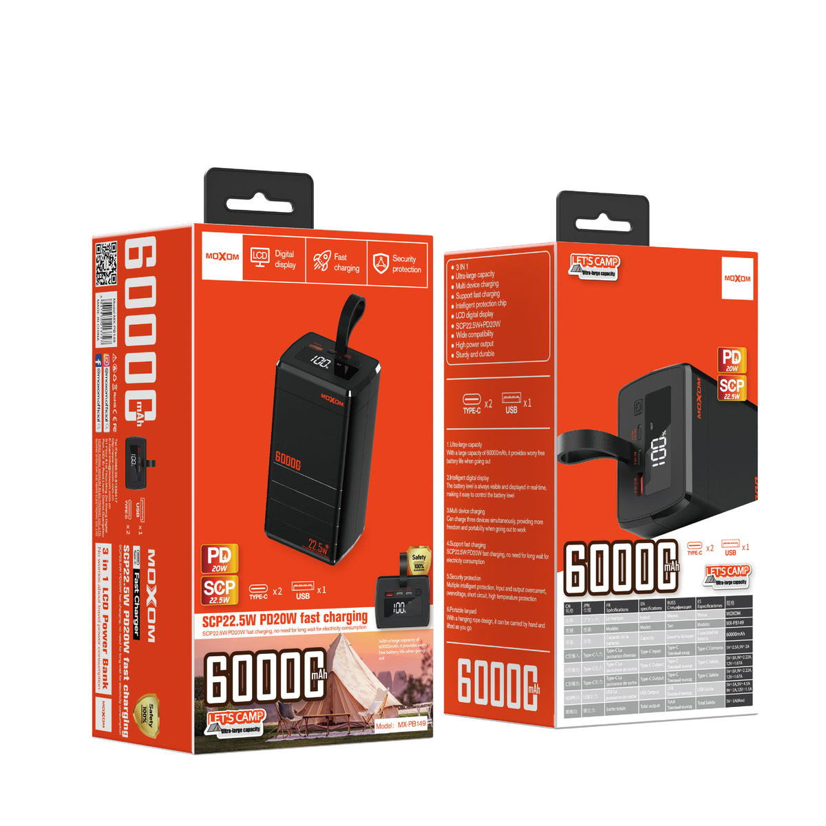 Moxom PB149 60000mAh Fast Charging Power Bank