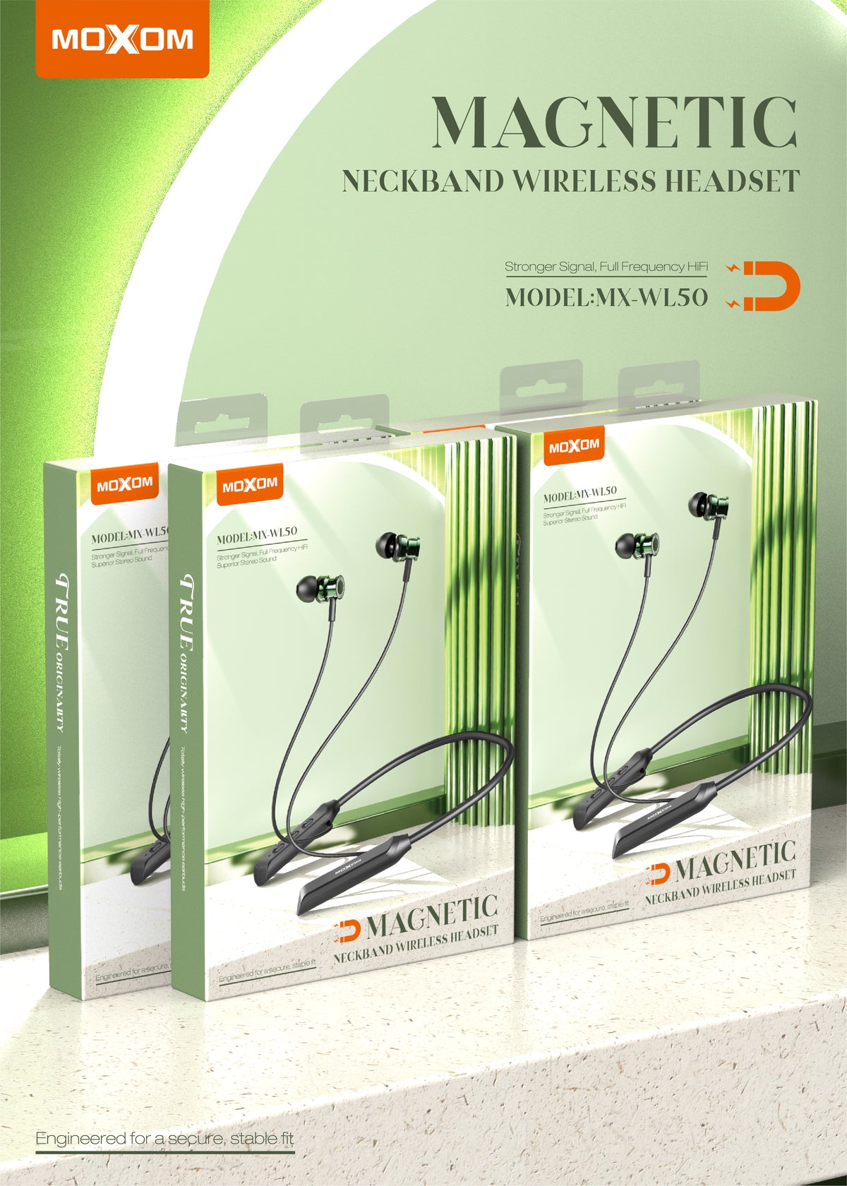 Moxom MX-WL50 Magnetic Neckband Wireless Headset