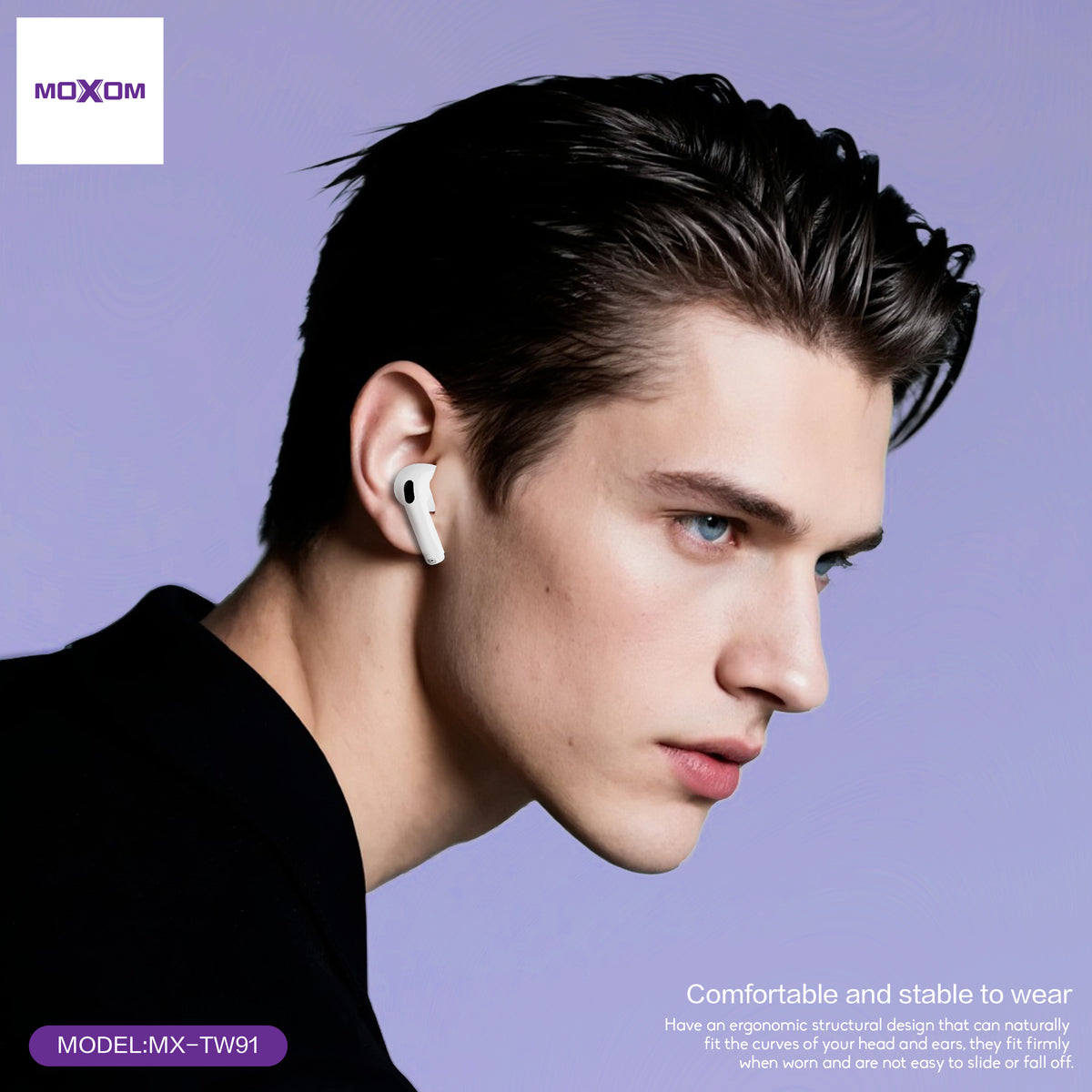 MOXOM MX-TW91 Air 6 Wireless Earbuds – Bluetooth 5.3, 6H Music, 5H Talk, Type-C Charging Case