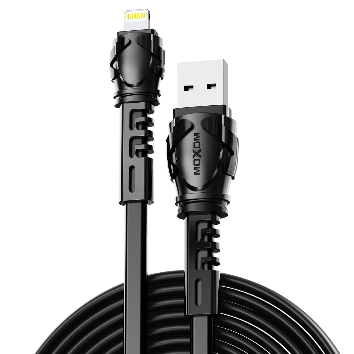 MOXOM MX-CB300 Fast Charging Cable – 3A, Type-C / Lightning / Micro USB, Black or White, 1m