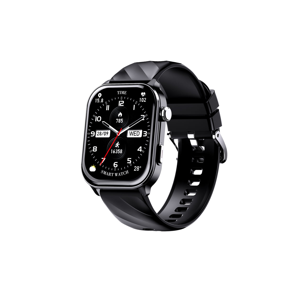 MOXOM MX-WH25 Smart Watch – Square Design, Activity Tracking, Notifications, Pink/Black
