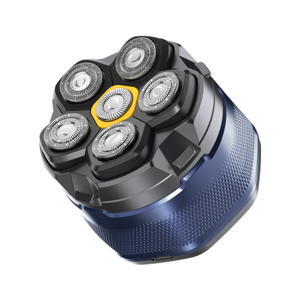 MOXOM MX-ER07 6-Head Magnetic Electric Shaver – LCD Display, 150 Min Cordless, Type-C Fast Charge