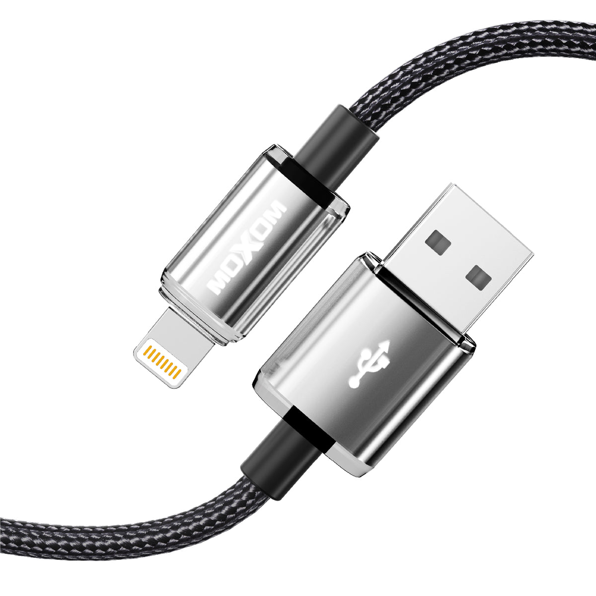 MOXOM MX-CB208 3A Fast Charging Cable – Micro USB / Lightning / Type-C, Surge Protection Chip, Black