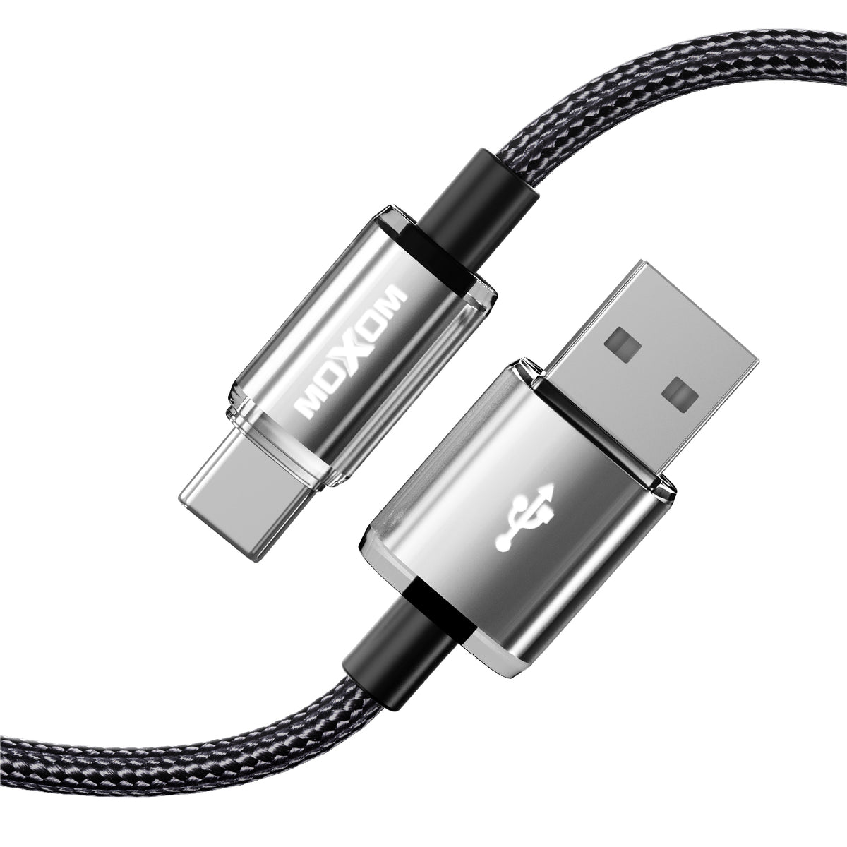 MOXOM MX-CB208 3A Fast Charging Cable – Micro USB / Lightning / Type-C, Surge Protection Chip, Black
