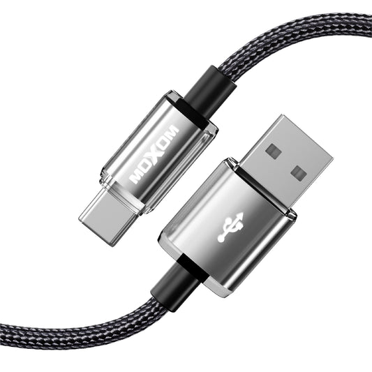 MOXOM MX-CB208 3A Fast Charging Cable – Micro USB / Lightning / Type-C, Surge Protection Chip, Black