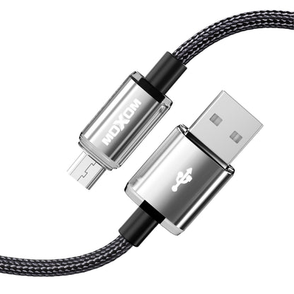 MOXOM MX-CB208 3A Fast Charging Cable – Micro USB / Lightning / Type-C, Surge Protection Chip, Black