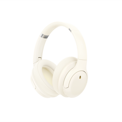 MOXOM MX-WL84 Wireless Headphones – Hi-Fi Sound, 26H Battery, Padded Comfort, Beige