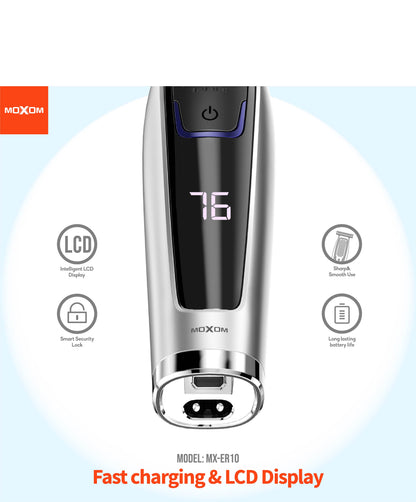 MOXOM MX-ER10 Electric Shaver & Beard Trimmer – Rechargeable, Compact, Travel-Friendly