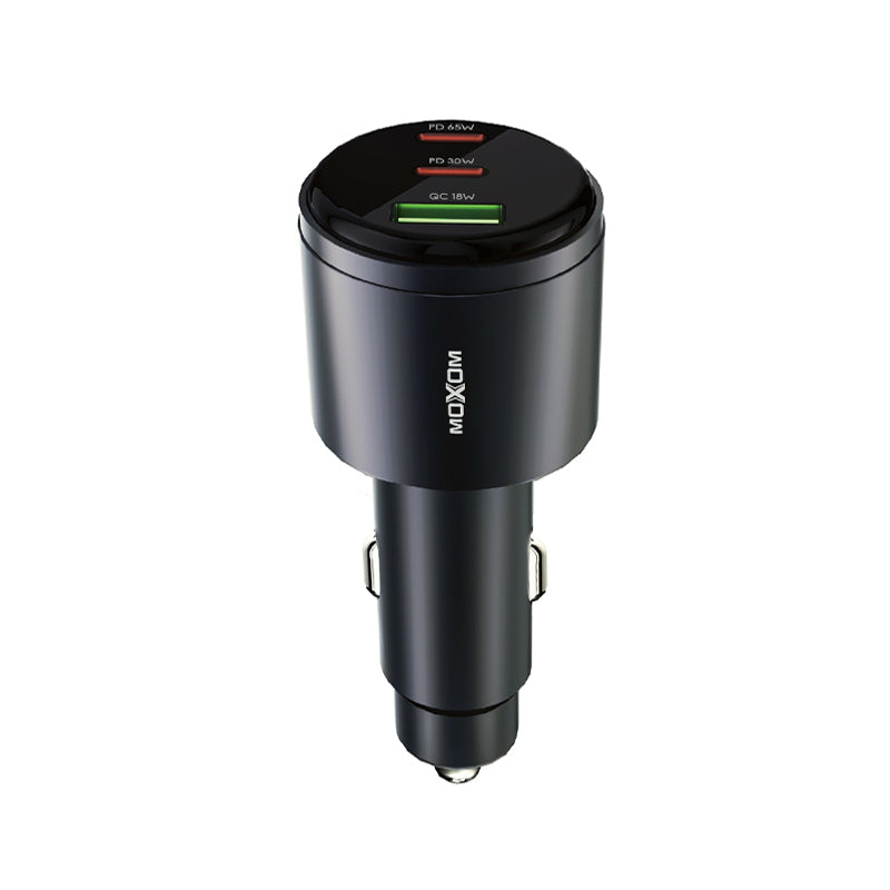 MOXOM LX-VC808 95W 3-Port Car Charger – 65W USB-C Laptop PD/PPS + 30W USB-C + 18W QC USB-A