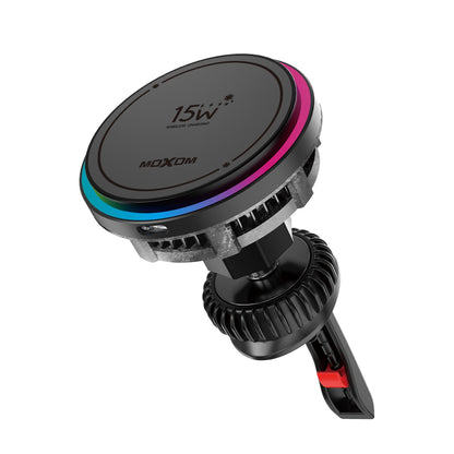 MOXOM MX-VS131 15W Magnetic Wireless Charging Phone Holder – Built-in Cooling Fan & Chilling Plate