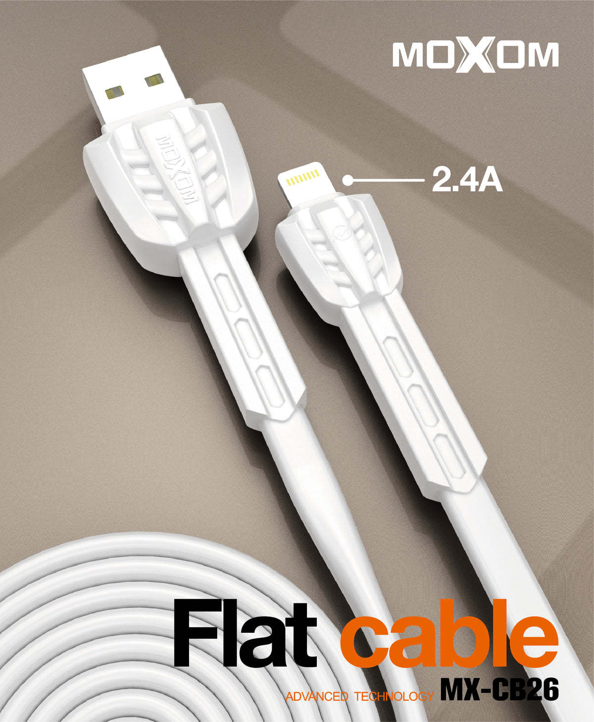MOXOM MX-CB26 Raptor Charging Cable (Pack of 2) – Type-C / Lightning / Micro USB, 2.4A Fast Charging