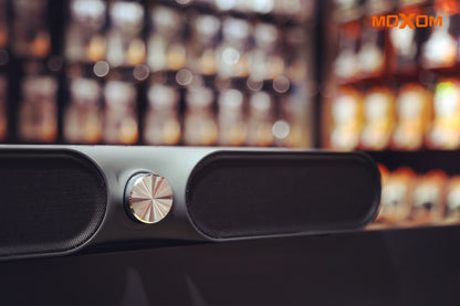 MOXOM MX-SK07 4-in-1 Wireless Stereo Soundbar – Dual 52mm Drivers, Bluetooth 5.0, AUX/USB/TF, Grey