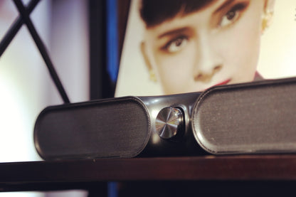 MOXOM MX-SK07 4-in-1 Wireless Stereo Soundbar – Dual 52mm Drivers, Bluetooth 5.0, AUX/USB/TF, Grey