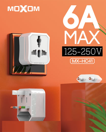 MOXOM MX-HC41 Magic Cube Universal Travel Plug Adapter – Compact All-in-One for International Travel