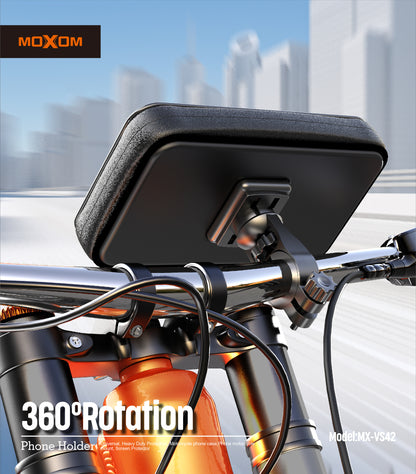 MOXOM MX-VS42 Rider Bike Phone Holder – Fits 5.5"–7.2" Phones, Vibration-Resistant Handlebar Clamp