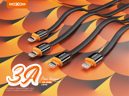 MOXOM MX-CB96 Fast Charging & Data Cable – Lightning / Micro USB / Type-C, Clean White, 1m