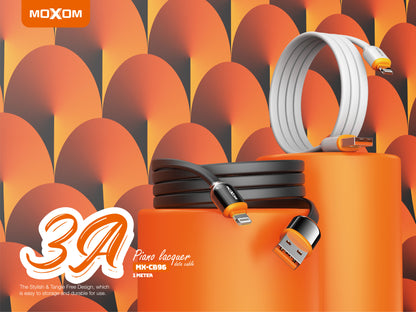 MOXOM MX-CB96 Fast Charging & Data Cable – Lightning / Micro USB / Type-C, Clean White, 1m