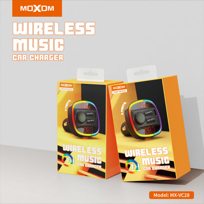 MOXOM MX-VC28 Bluetooth 5.0 FM Transmitter & Triple USB Fast Car Charger – 3.4A, Hands-Free Calls