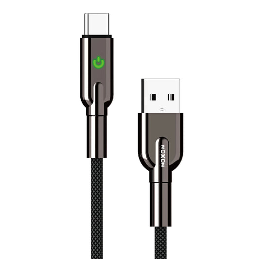 MOXOM LX-CB801 USB-A to Type-C Cable – 3A Fast Charging, Auto Power-Off, Nylon Braided, 1.5m