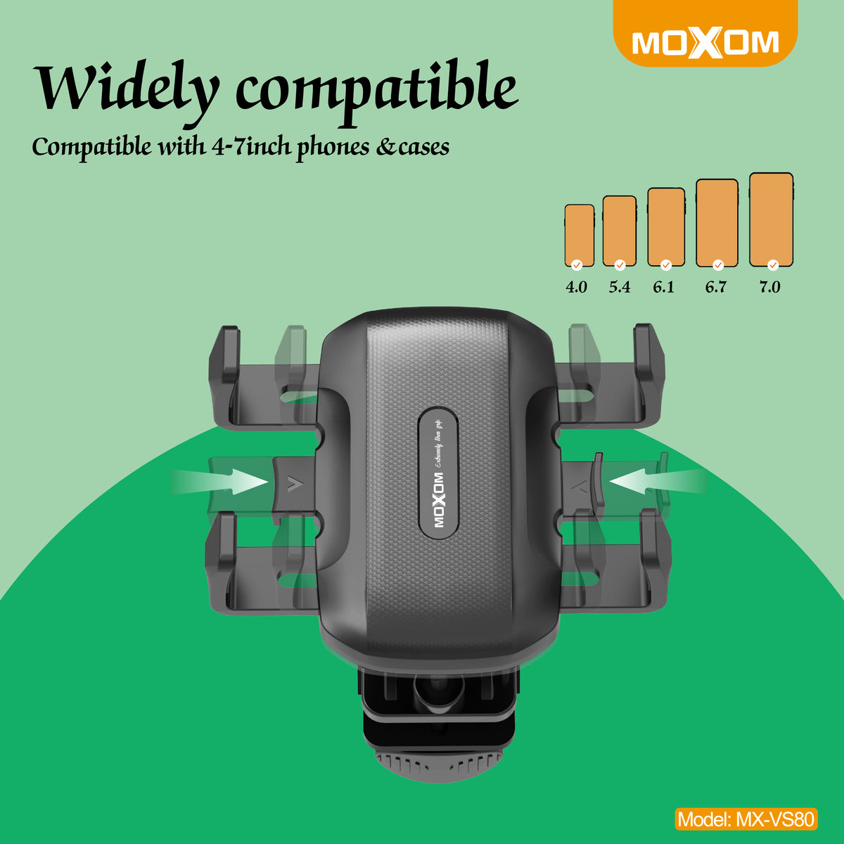 MOXOM MX-VS80 Motorcycle & Bicycle Phone Holder – 360° Rotation, Vibration-Resistant Clamp