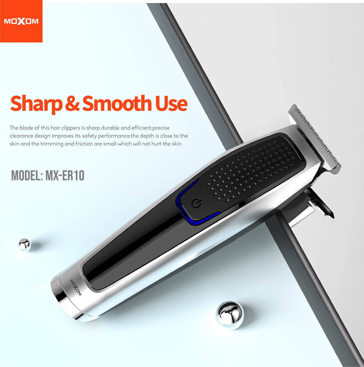 MOXOM MX-ER10 Electric Shaver & Beard Trimmer – Rechargeable, Compact, Travel-Friendly