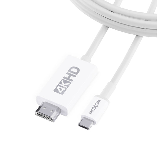 MOXOM MX-AX73 USB-C to HDMI Cable 4K – Connect Laptop or Phone to TV & Monitor, 1.8m