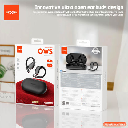 MOXOM MX-TW82 Adventure Open-Ear Wireless Earbuds – OWS, Stay Aware for Running & Cycling, BT 5.3