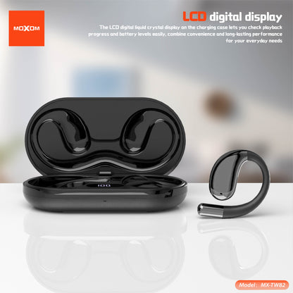 MOXOM MX-TW82 Adventure Open-Ear Wireless Earbuds – OWS, Stay Aware for Running & Cycling, BT 5.3