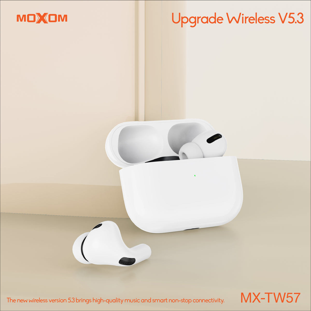 MOXOM MX-TW57 True Wireless Earbuds – Touch Controls, Works with iPhone, Android & Laptop