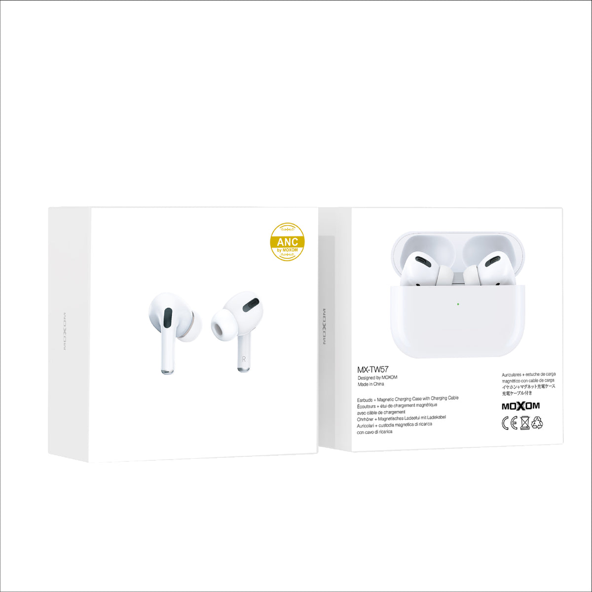 MOXOM MX-TW57 True Wireless Earbuds – Touch Controls, Works with iPhone, Android & Laptop