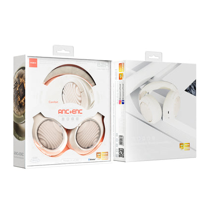 MOXOM LX-WL801 ANC Over-Ear Headphones – Active Noise Cancellation + ENC Calls, Bluetooth 5.4, Black/Beige/Blue