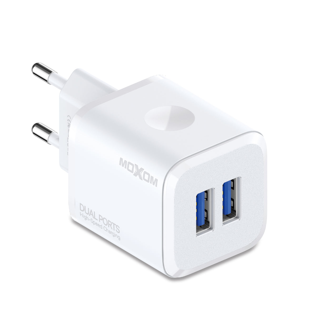 MOXOM MX-HC159 Dual USB Wall Charger – 2.4A, Charge Two Devices at Once, Compact