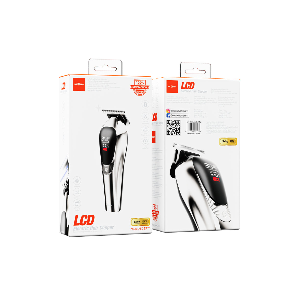 MOXOM MX-ER12 2-in-1 Electric Shaver & Beard Trimmer – Rechargeable, Close Shave & Precision Styling