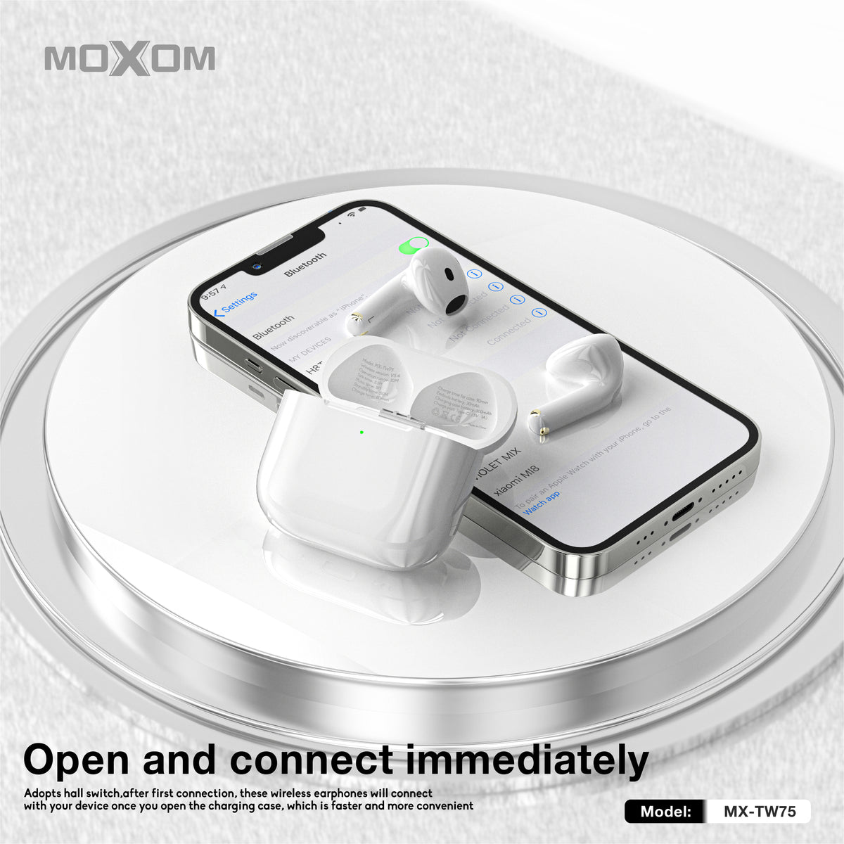MOXOM MX-TW75 4th Gen Wireless Headphones – 45H Playback, Bluetooth 5.3, All-Day Comfort