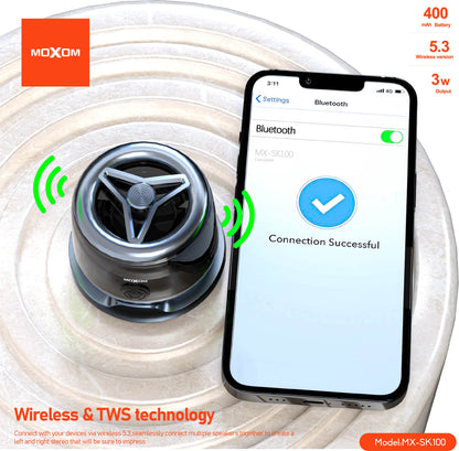 MOXOM MX-SK100 Magnetic MagSafe Mini Speaker – Bluetooth 5.3, 3W, 3–4H Playtime, Snaps to Your Phone