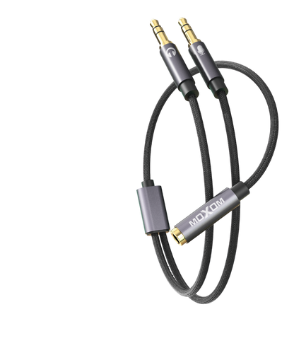 Moxom MX-AX47 Headphone Splitter for Computer 3.5mm Female to 2 Dual 3.5mm Male Headphone Mic Audio Adapter