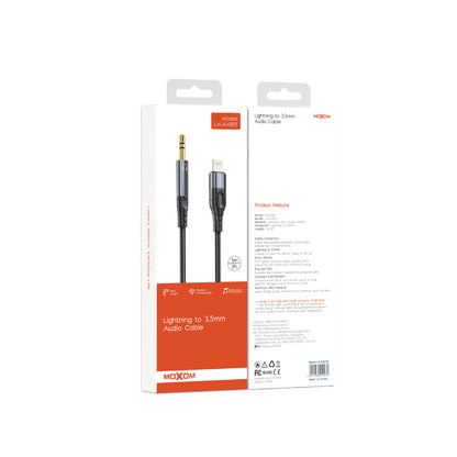 MOXOM LX-AX815 Lightning to 3.5mm AUX Cable – iPhone to Car Stereo, Speaker & Headphones, Braided, 1m