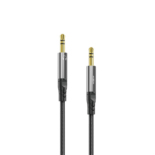 MOXOM LX-AX816 3.5mm AUX Audio Cable – Aluminium Alloy & Nylon Braided, Car Stereo & Speaker, 1m