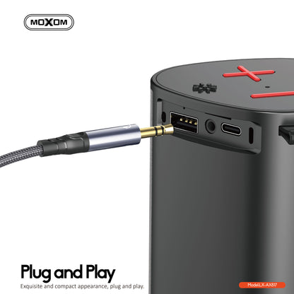 MOXOM LX-AX817 USB-C to 3.5mm AUX Cable – Phone to Car Stereo & Speaker, Braided Nylon, Black