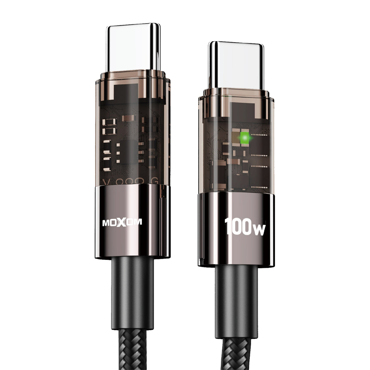 MOXOM LX-CB847 Braided USB-C to USB-C Cable – PD Fast Charging, Tangle-Resistant, Extra Long 1.8m