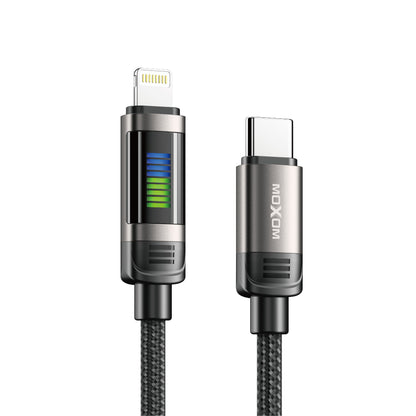 MOXOM LX-CB901 LED Rhythm USB-C to Lightning Cable – 36W PD Fast Charging, Zinc Alloy & Nylon, 1.2m