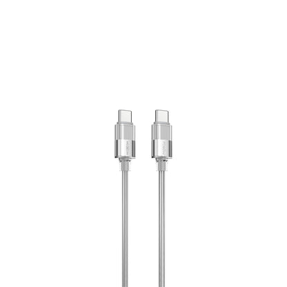 MOXOM LX-CB903 Transparent USB-C to USB-C Cable – 60W PD Fast Charging, Nylon Woven, 1.2m