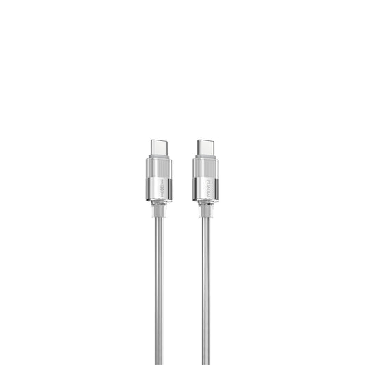 MOXOM LX-CB903 Transparent USB-C to USB-C Cable – 60W PD Fast Charging, Nylon Woven, 1.2m