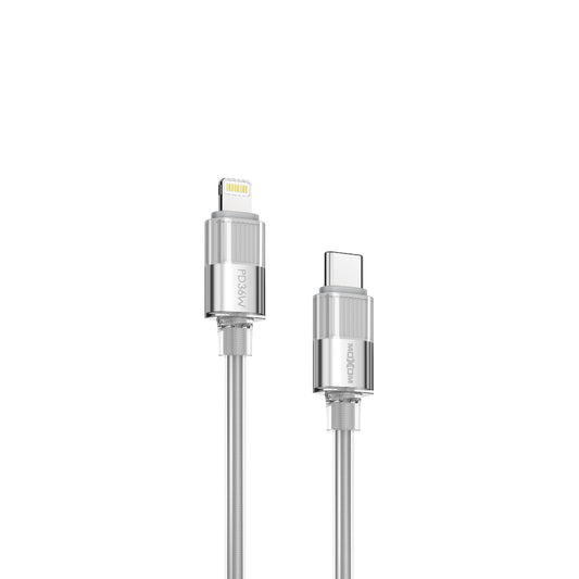 MOXOM LX-CB904 Transparent USB-C to Lightning Cable – 36W PD Fast Charging, Nylon Woven, 1.2m