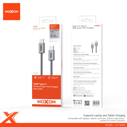 MOXOM LX-CB922 100W USB-C to USB-C Cable – Super Fast Charging for Laptop, Tablet & Phone, 1m